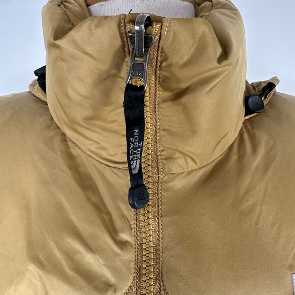 The North Face 700 Men's Sz M Goose Down Gold Yellow Retro Nuptse Puffer Vest - Picture 5 of 13